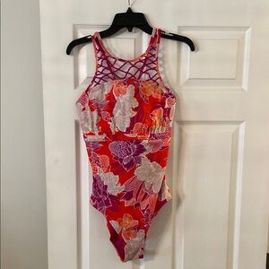 Athleta Swimsuit size 38D Excellent Floral One-Piece Swimsuit with Strappy Back